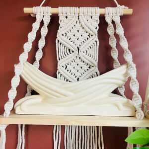 Vintage Cream Ceramic‎ Wave Design Vase Console Bowl One Size